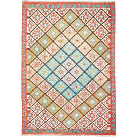 Tappeto Kilim Afghanistan bianco verde 208x293