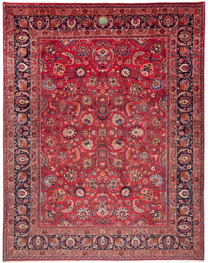 Tappeto Mashad Persia rosso giallo 303x383