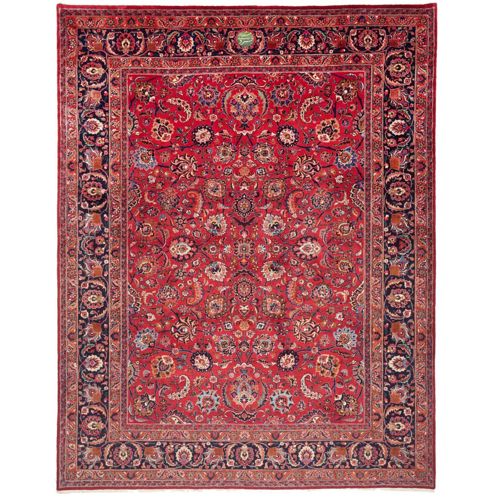 Tappeto Mashad Persia rosso giallo 303x383