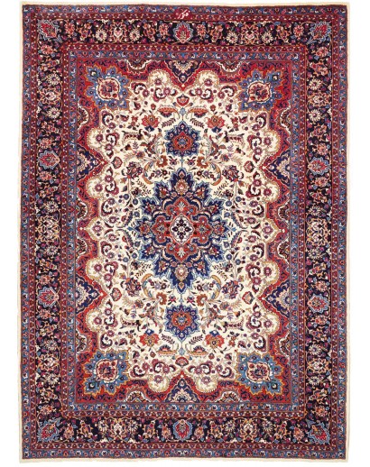 Tappeto Mashad Persia azzurro grigio 247x350
