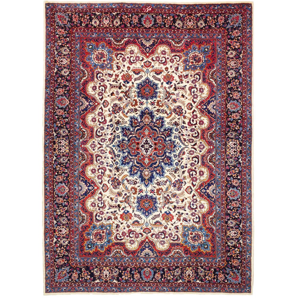 Tappeto Mashad Persia azzurro grigio 247x350