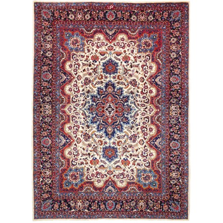 Tappeto Mashad Persia azzurro grigio 247x350