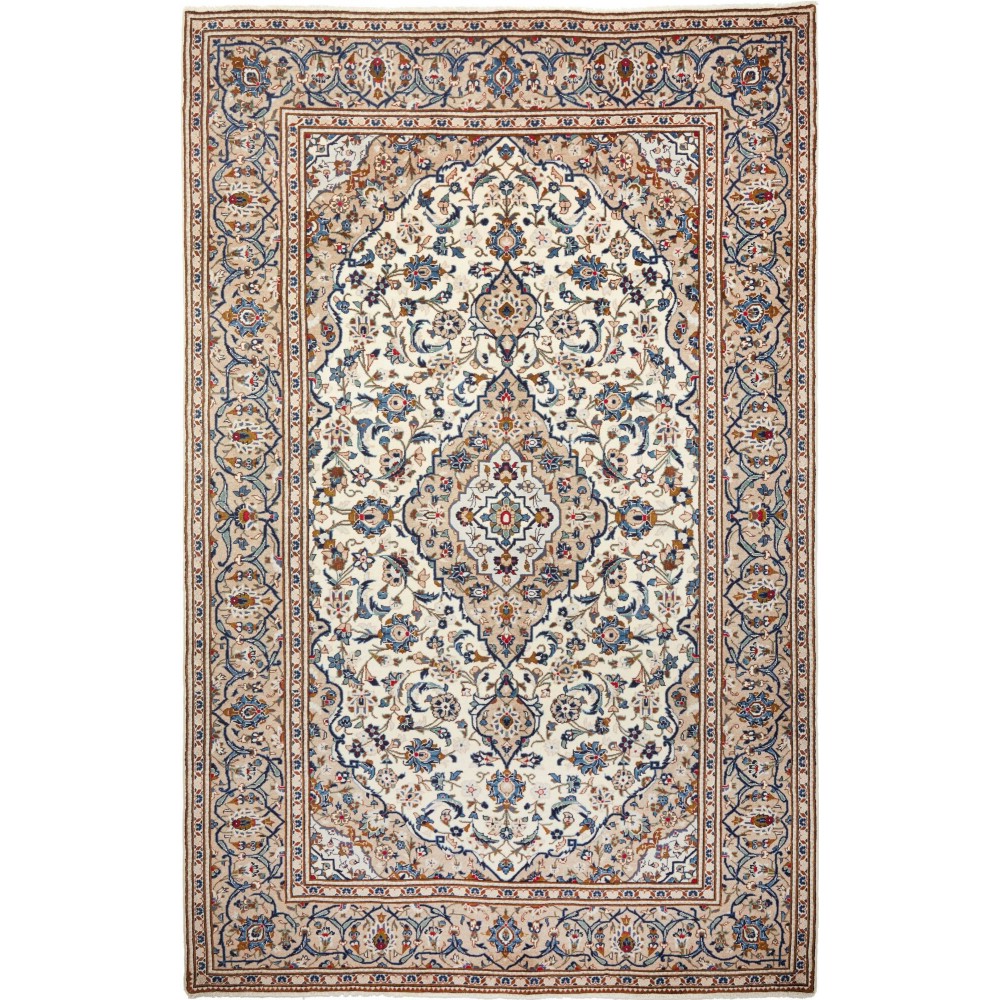 Tappeto Kashan Persia beige marrone 197x306 Tappeto Kashan Persia beige marrone 197x306