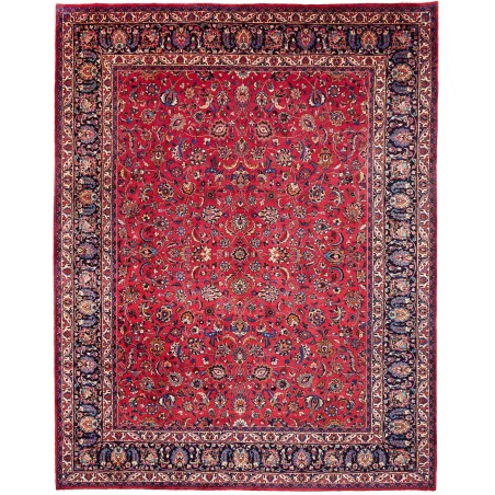 Tappeto Mashad Persia marrone blu 308x390