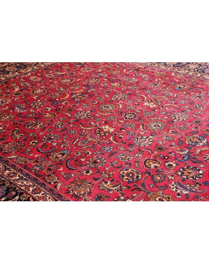 Tappeto Mashad Persia marrone blu 308x390