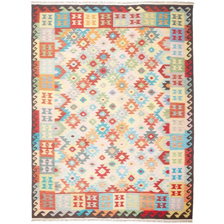 Tappeto Kilim Afghanistan bianco arancione 253x347