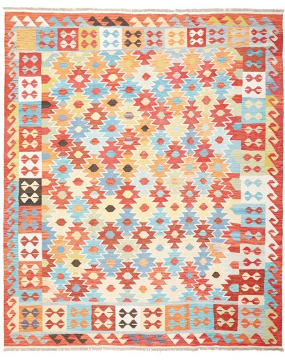 Tappeto Kilim Afghanistan bianco rosso 245x300