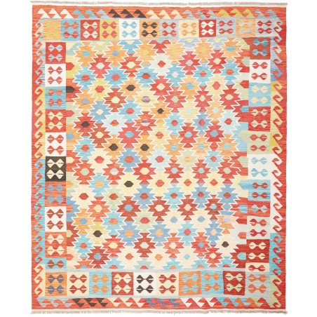 Tappeto Kilim Afghanistan bianco rosso 245x300