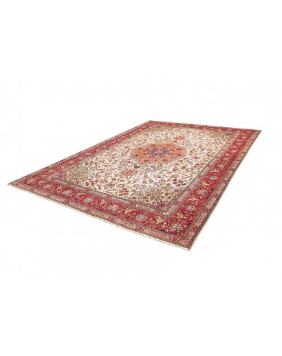 Tappeto Tabriz Persia bianco marrone 253x344