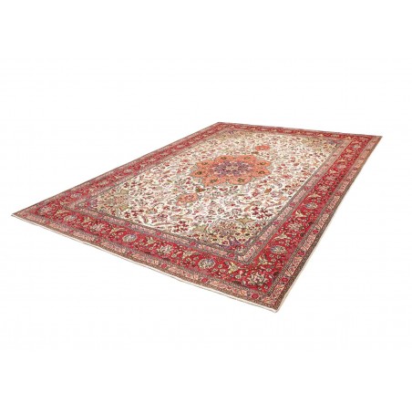 Tappeto Tabriz Persia bianco marrone 253x344