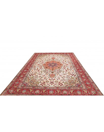 Tappeto Tabriz Persia bianco marrone 253x344