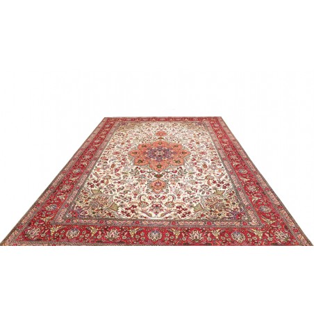 Tappeto Tabriz Persia bianco marrone 253x344