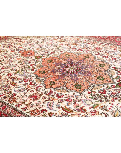 Tappeto Tabriz Persia bianco marrone 253x344