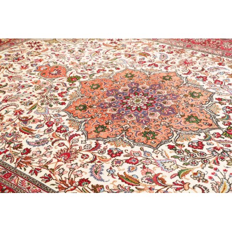 Tappeto Tabriz Persia bianco marrone 253x344