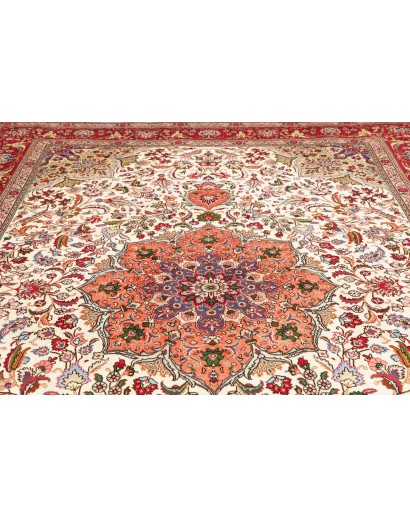 Tappeto Tabriz Persia bianco marrone 253x344