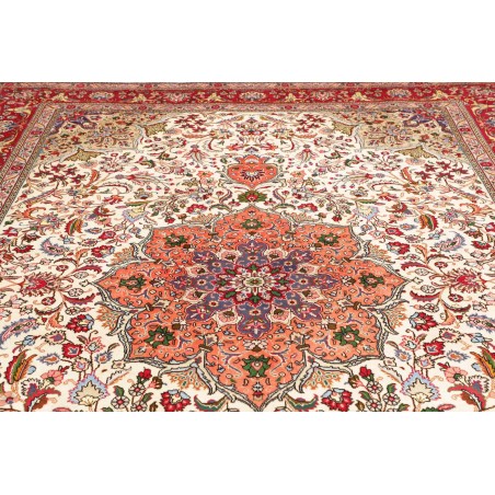 Tappeto Tabriz Persia bianco marrone 253x344