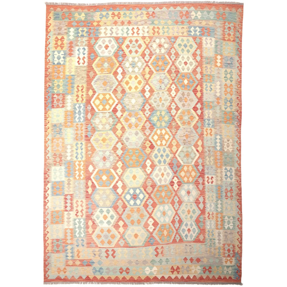 Tappeto Kilim Afghanistan giallo 249x346 Tappeto Kilim Afghanistan giallo 249x346