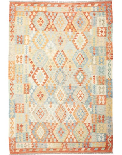 Tappeto Kilim Afghanistan giallo rosso 204x294