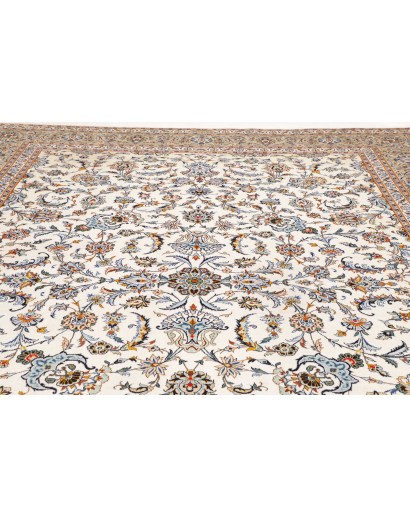 Tappeto Kashan Persia bianco grigio 305x407