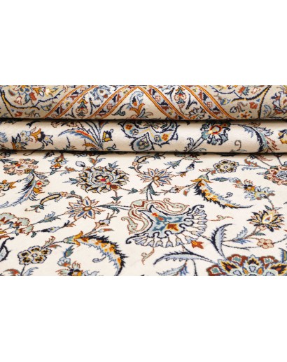 Tappeto Kashan Persia bianco grigio 305x407