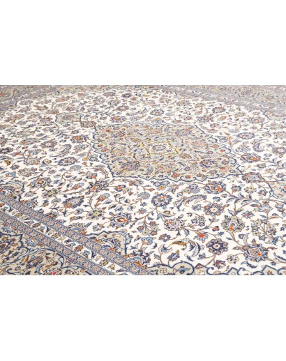 Tappeto Kashan Persia beige grigio 297x402