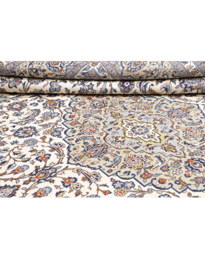 Tappeto Kashan Persia beige grigio 297x402