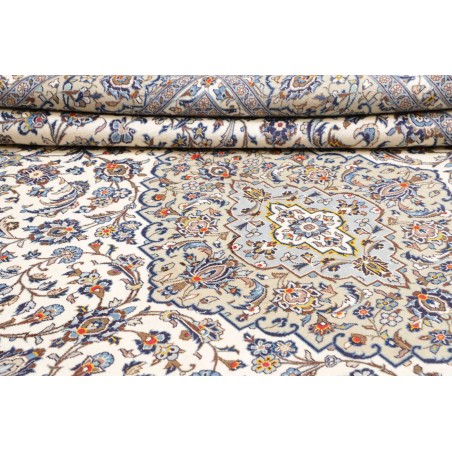 Tappeto Kashan Persia beige grigio 297x402