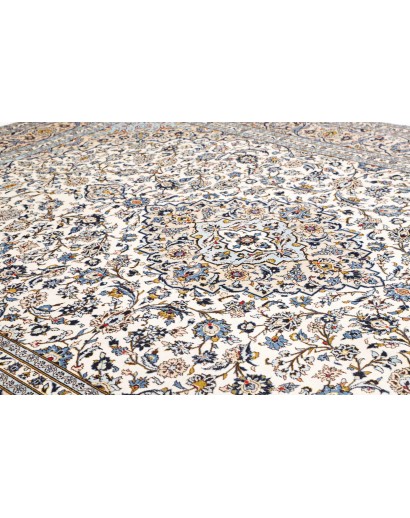 Tappeto Kashan Persia bianco verde 302x407