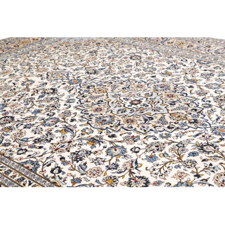 Tappeto Kashan Persia bianco verde 302x407