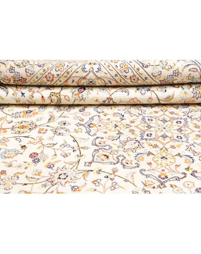 Tappeto Kashan Persia bianco marrone 240x350
