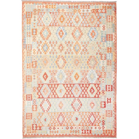 Tappeto Kilim Afghanistan bianco arancione 251x354