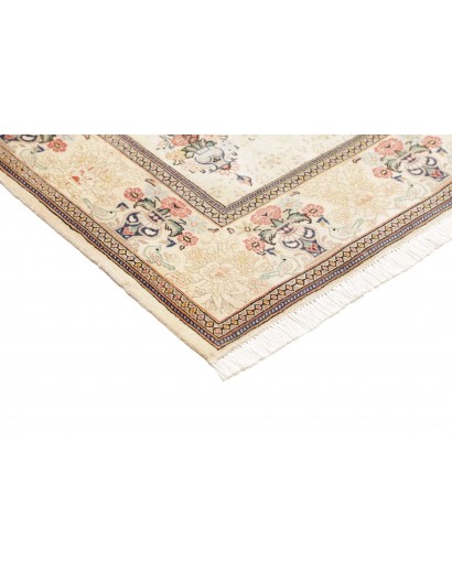 Tappeto Kashan Fine Persia bianco azzurro 150x210