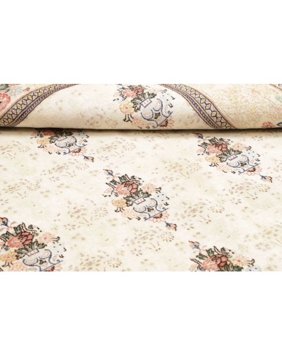 Tappeto Kashan Fine Persia bianco azzurro 150x210