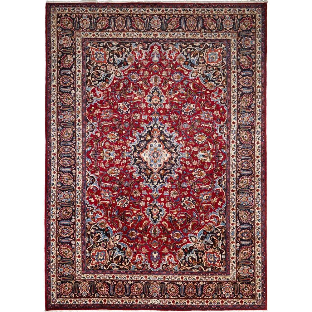 Tappeto Mashad Persia marrone bianco 243x340 Tappeto Mashad Persia marrone bianco 243x340