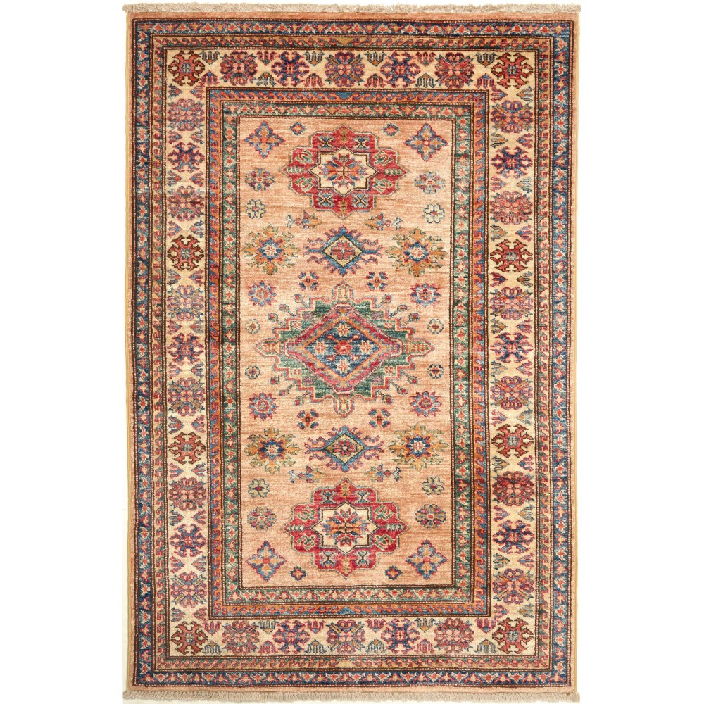 Tappeto Kazak Fine Pakistan marrone grigio 95x148 Tappeto Kazak Fine Pakistan marrone grigio 95x148
