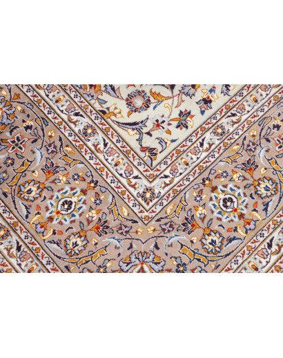 Tappeto Kashan Persia beige grigio 296x426