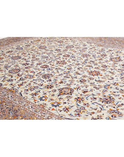 Tappeto Kashan Persia beige grigio 296x426