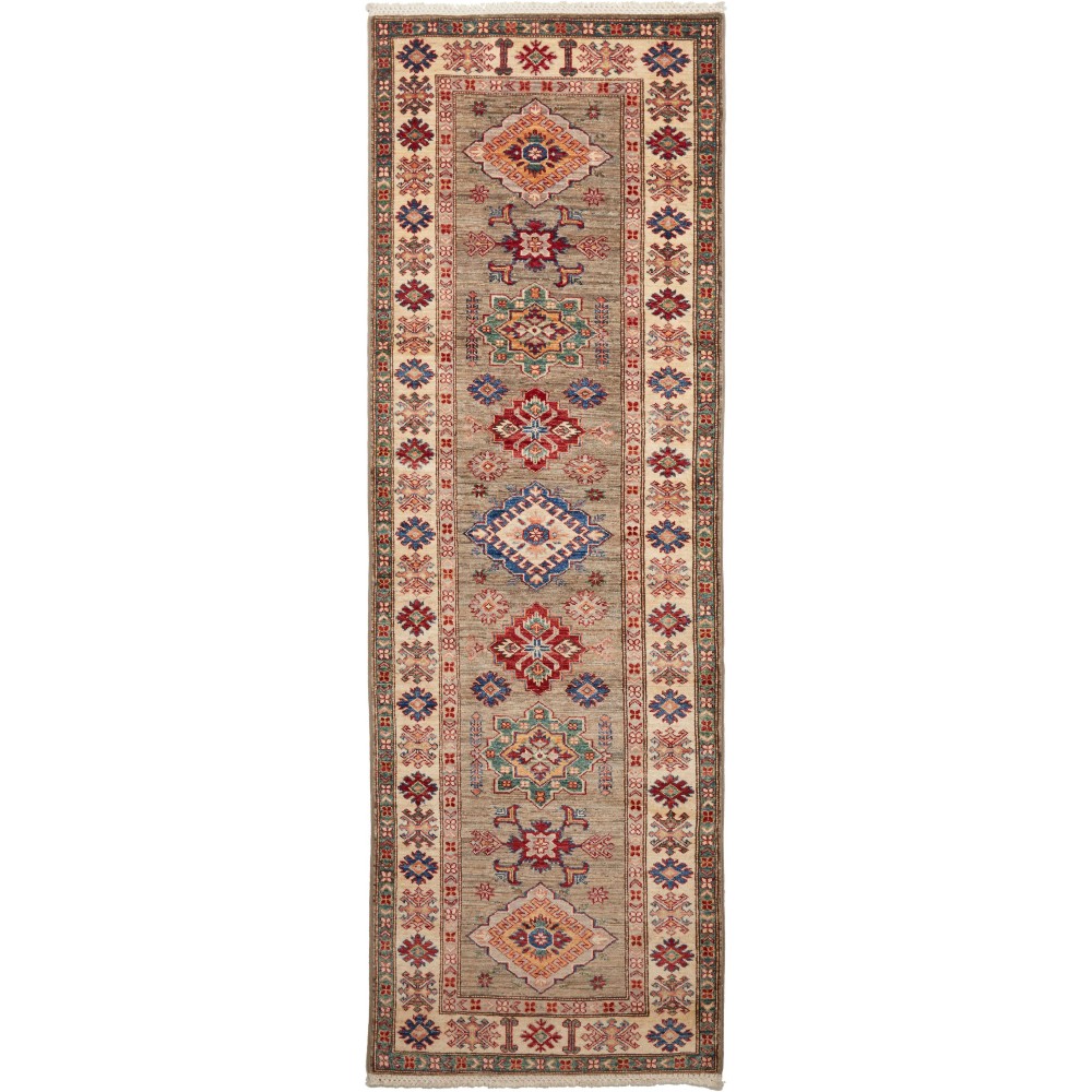 Tappeto Kazak Fine Pakistan marrone 80x259 Tappeto Kazak Fine Pakistan marrone 80x259