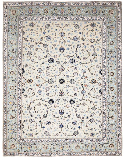 Tappeto Kashan Persia bianco grigio 310x400