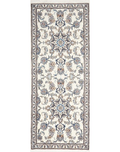 Tappeto Nain Kashmar Persia bianco grigio 77x194