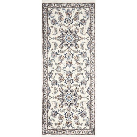 Tappeto Nain Kashmar Persia bianco grigio 77x194