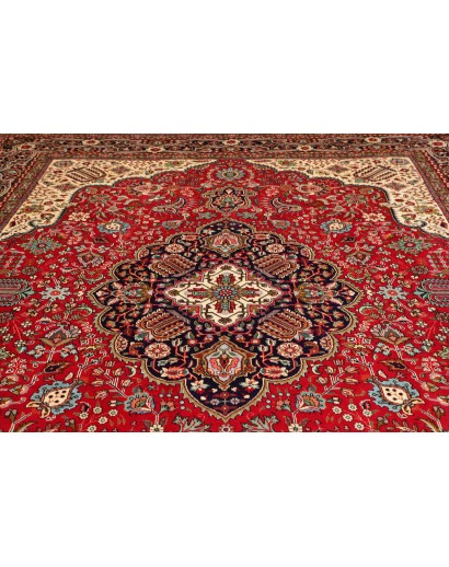 Tappeto Tabriz Persia marrone giallo 300x400