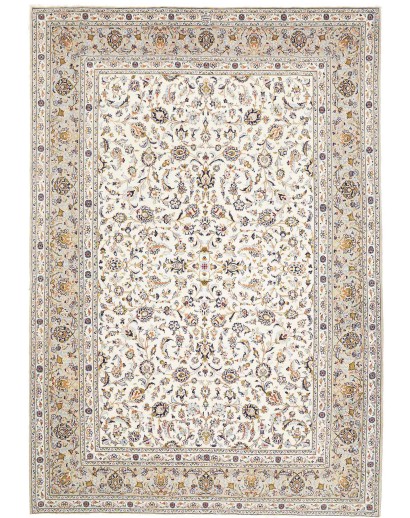 Tappeto Kashan Persia bianco azzurro 246x357