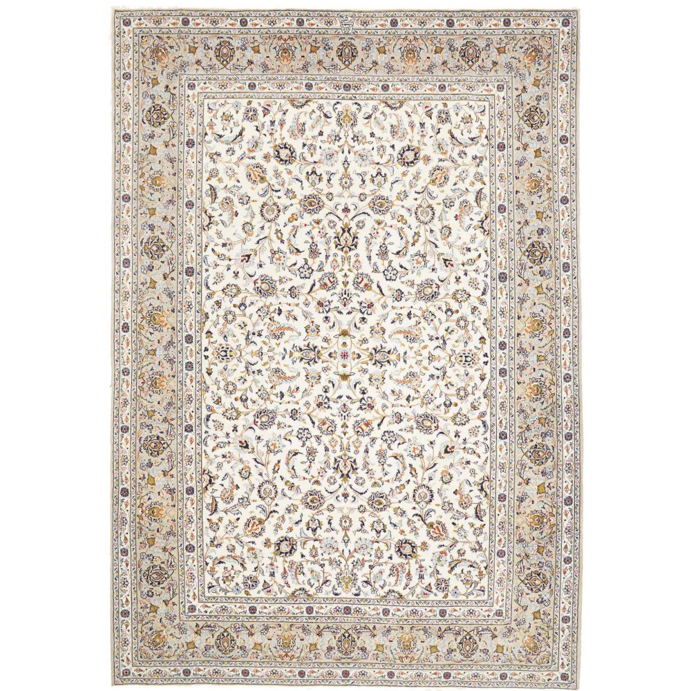 Tappeto Kashan Persia bianco azzurro 246x357