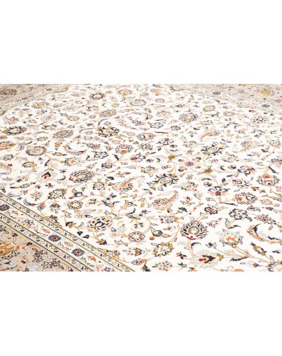 Tappeto Kashan Persia bianco azzurro 246x357