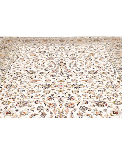 Tappeto Kashan Persia bianco azzurro 246x357