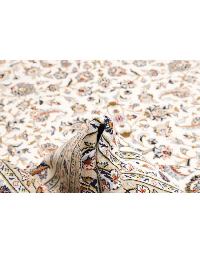 Tappeto Kashan Persia bianco azzurro 246x357