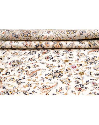 Tappeto Kashan Persia bianco azzurro 246x357