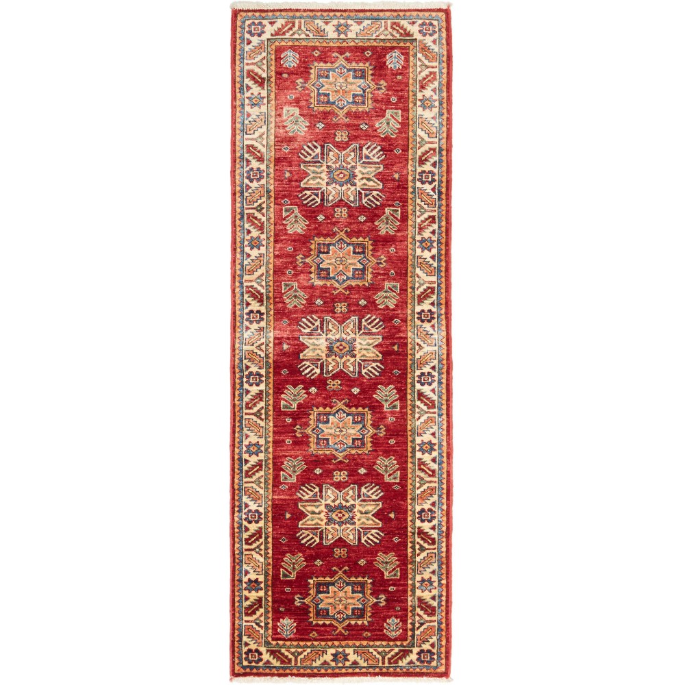 Tappeto Kazak Fine Pakistan marrone giallo 59x185 Tappeto Kazak Fine Pakistan marrone giallo 59x185