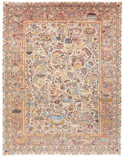 Tappeto Kashamr Zirkhaki Persia marrone grigio 303x394